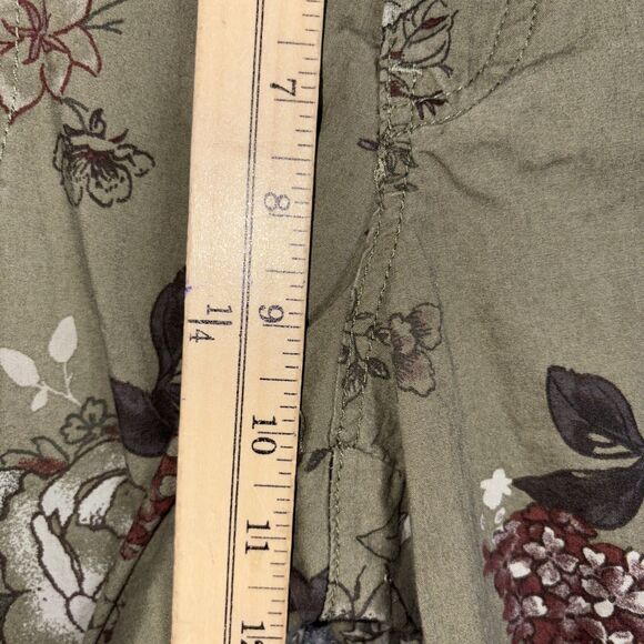 Democracy Pants Womens Size 16 green Floral Cropped Utility - Picture 7 of 11